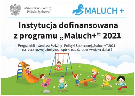Plakat z napisem program maluch plus 2021