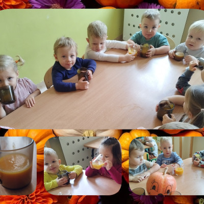 Zdjęcie przedstawia dzieci świętujące Dzień Dyni