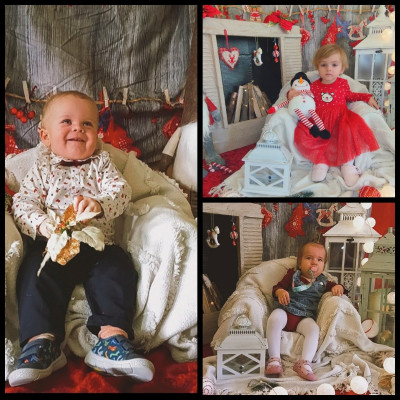 Zdjęcie przedstawia dzieci z grupy Biedronki podczas sesji zdjęciowej 